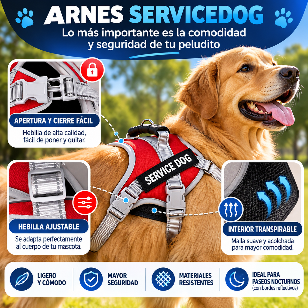 Arnés para perro. Dog Service