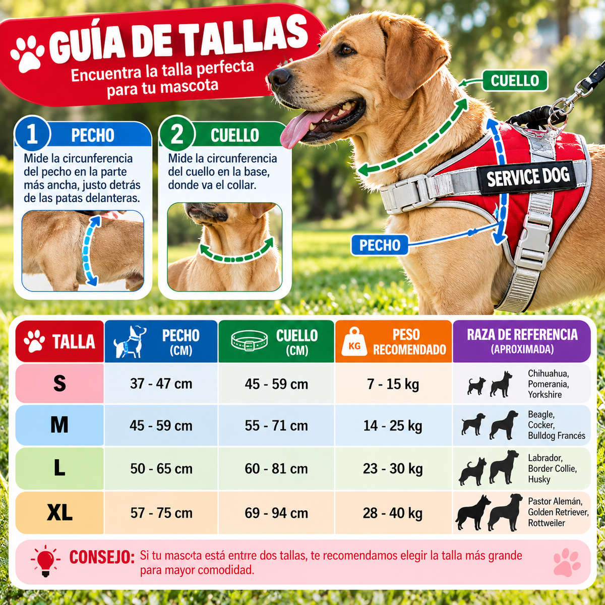 Arnés para perro. Dog Service