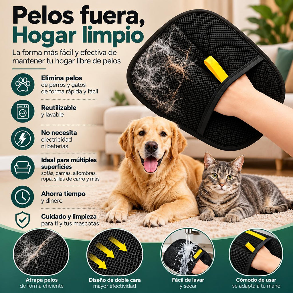 Quita pelos tipo guante